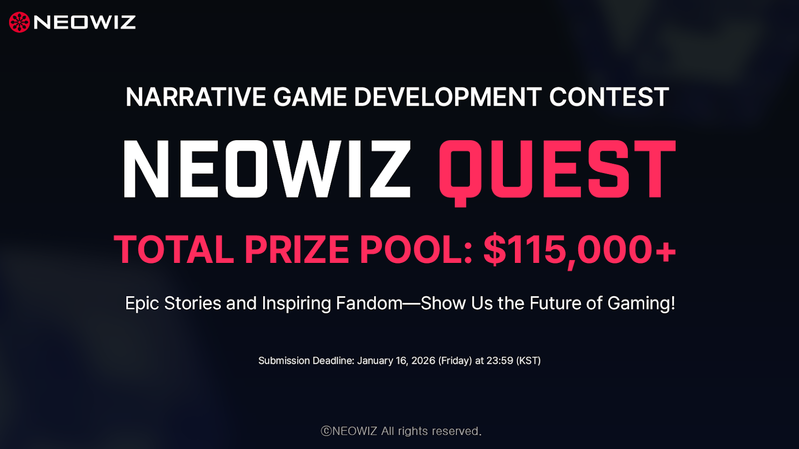 NEOWIZ Reveals NEOWIZ Quest Contest to Spark Narrative Indie Game Development Globally
