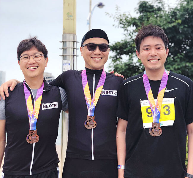 네오위즌, 철인 3종 도전!